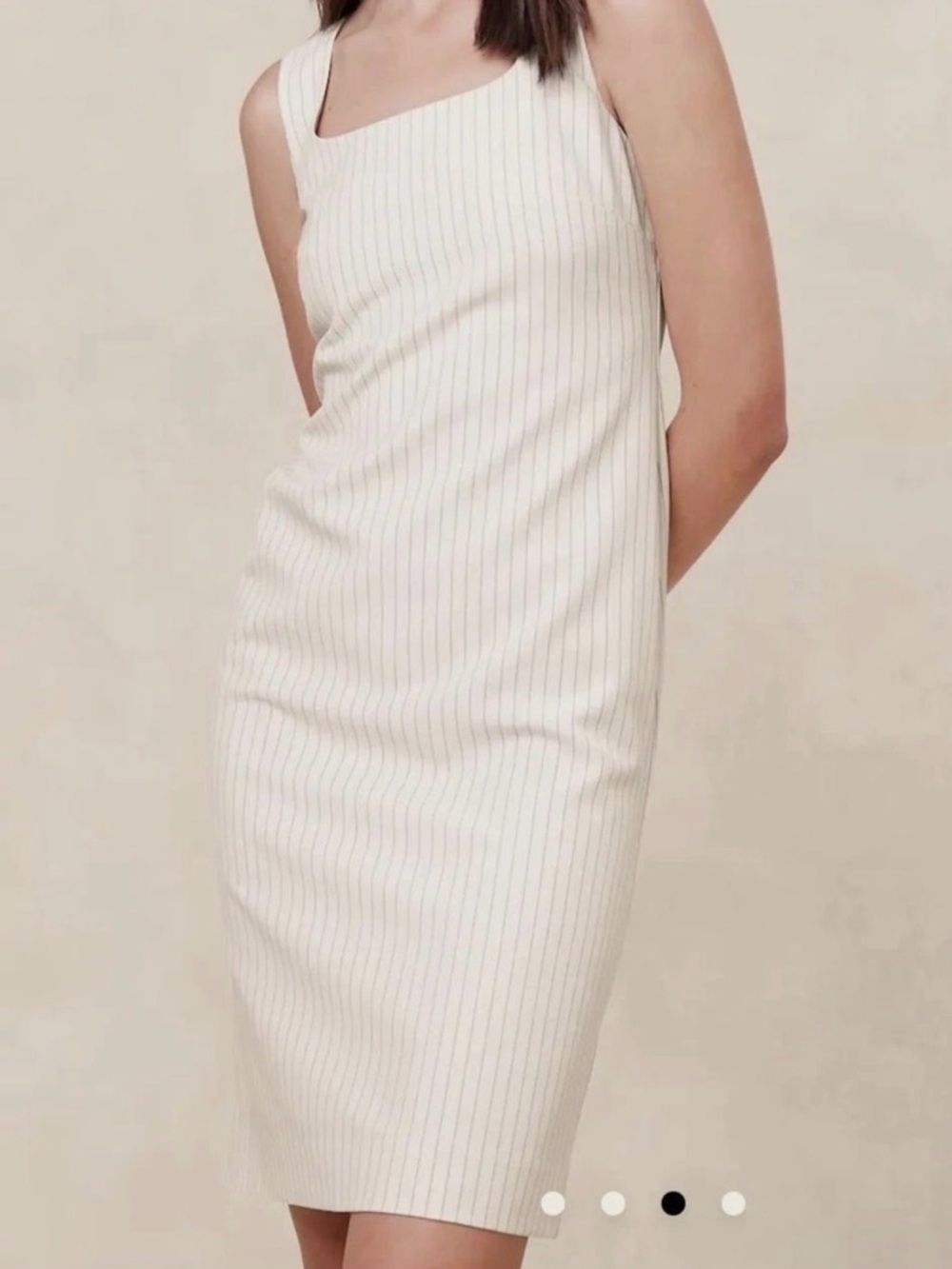 Banana Republic Cream Pinstripe Sheath Dress
